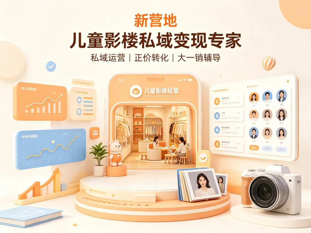 儿童影楼大一销辅导,到店陪跑和线上课程怎么选